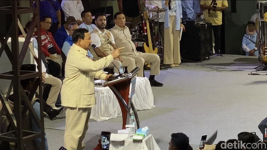 Calon Presiden (Capres) Prabowo Subianto di Pangkalpinang.
